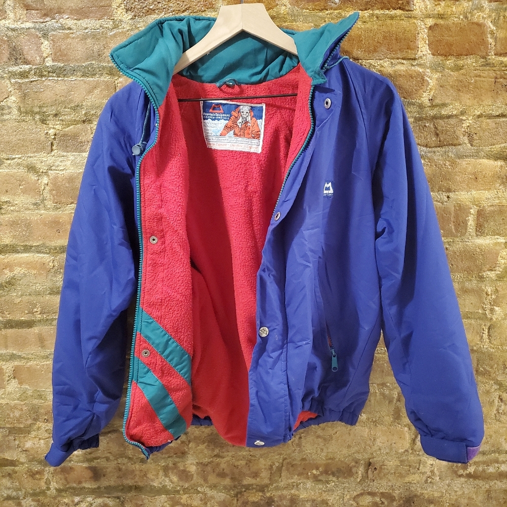 90s color block puffer jacket